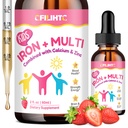 Suplemento de hierro líquido para niños, mujeres y hombres - con calcio, zinc, niños multivitamina con gotas de hierro - Immune Support, Blood Builder &amp; Energy Support for Iron Deficiency, Anemia, Vegan 2 Fl Oz