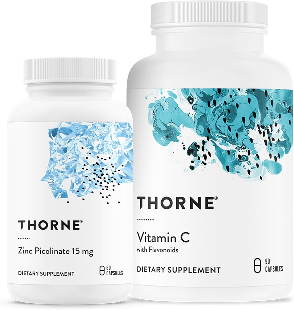 THORNE - Immune Support Bundle: Zinc Picolinate and Vitamin C Capsules - 60 servicios