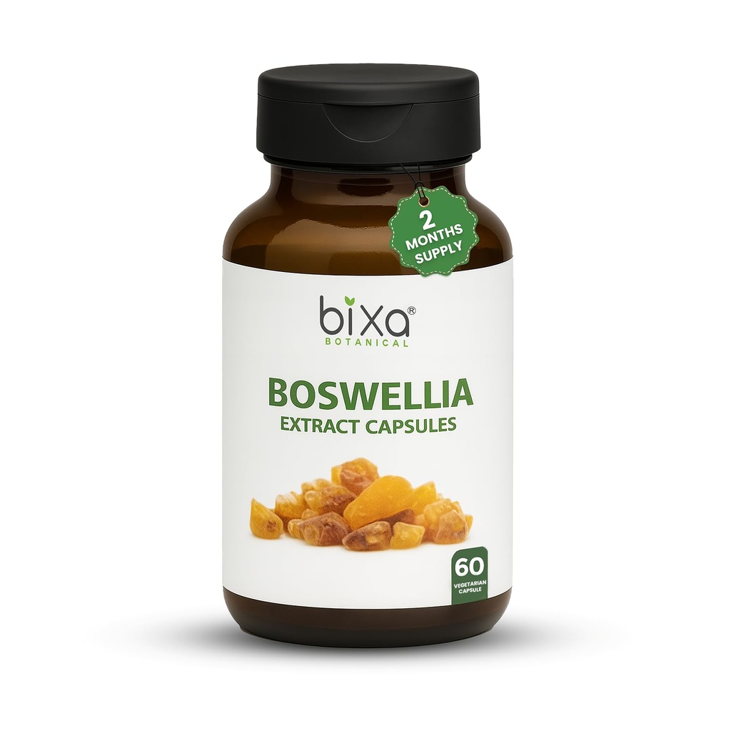 bixa BOTANICAL Boswellia Serrata Extracto Pura Calidad Premium 65% Boswellic Acid Silencio Ayurvedic Natural Herbal Suplemento Silencioso (450 Mg 60 Veg Capsules)