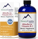 HoneyCombs Vitamina B2 Riboflavin Suplemento Liquid Drops - High Potency Vitamin B2 for Men & Women - Maintain Healthy Digestion, Nervous System, Hair, Skin, Nails - Vegan Liquid Vitamins (16 Fl oz)