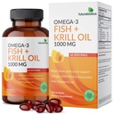 Futurebiotics Omega-3 Fish + Krill Oil 1000 MG Omega-3 EPA/DHA &amp; Astaxanthin - Non-GMO, 120 Softgels (60 Servings)