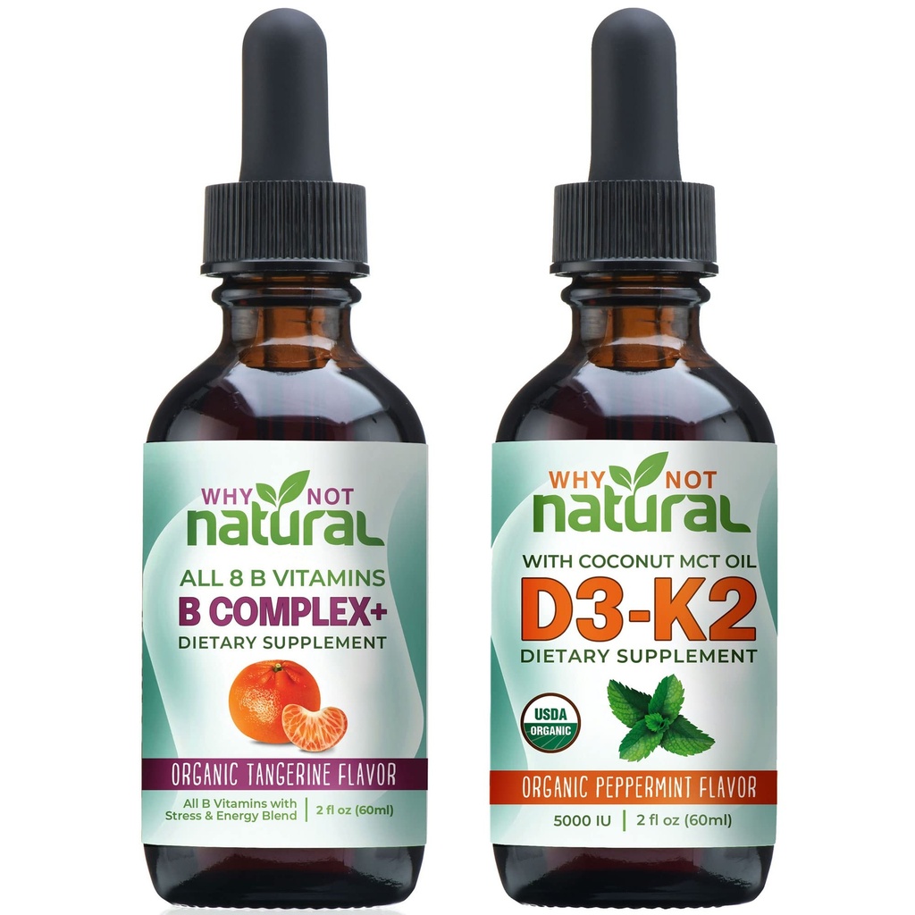 Por qué no vitamina natural Complejo B y vitamina orgánica D3K2 gotas líquidas