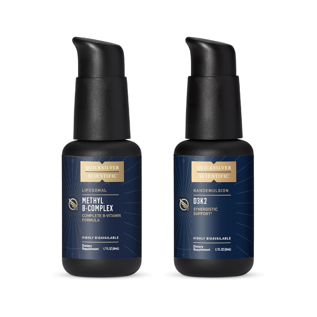 Quicksilver Scientific Methyl B Complex Nanoemulsified D3K2 Bundle (50 ml cada uno)