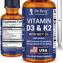 Dr. Berg Maximum Strength Vitamin D3 K2 Liquid Drops with MCT Oil – 5,000 IU Liquid Vitamin D3 with K2 – Supports Strong Bones, Heart, Energy, Immunity, and Global Vitality* - Unflavored 1 Fl Oz
