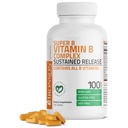 Bronson Super B Complejo de vitamina B Sujeto Slow Release (Vitamin B1, B2, B3, B6, B9 - ácido fólico, B12) Contiene Todas las vitaminas B 100 Tablets