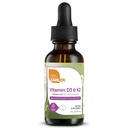 Zahler Vitamina D3 K2 gotas, Líquido D3 con K2, 1000IU de vitamina D y 1000mcg de K2 por Servo, soporta la densidad de hueso y la absorción de calcio, 1Fl Oz.