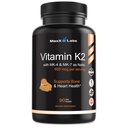 Suplemento de Vitamina K2 - Vitamina Full Spectrum K2-MK7, MK4 &amp; Vitamina D - High Strength K2 Funciona con Vitamin-D3 - Vitamina-K 600mcg - Apoya la salud ósea - 90 cápsulas