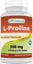 Best Naturals L-proline Amino Acido Suplemento dietético 500 Mg, 120 Conde (817716014456)