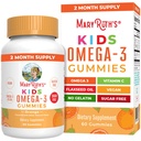 MARYRUTH'S Vegan Omega 3 Gummies for Kids 2+, 2 Month Supply, Sugar Free, Omega 3 Suplemento con Vitamina C, Flaxseed Oil, Immune Support, Essential Nutrient ALA, No Fish Taste, 60 Cuenta