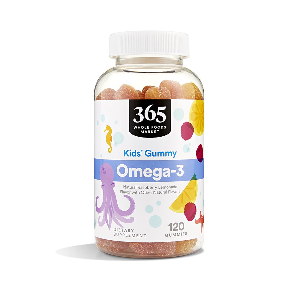 365 por Whole Foods Market, Omega-3 Kids' Gummy, Natural Raspberry Lemonade Flavor, 120 Conde
