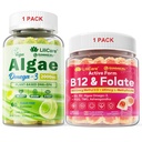 Bundle: Algae Omega 3 Gummies 1 Pack &amp; Metil B12 + L-Methylfolate Gummies 1 Pack