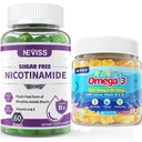 NEVISS Nicotinamide Gummies + niños Omega 3 Gummies