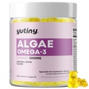 Vegan Omega 3 Gummies for Women, Algae Omega 3 1000mg Suplemento con DHA, EPA, GLA, Vitamina A, E, B12, Folate, Skin &amp; Brain Health, Sugar Gratis, 60 Cuenta