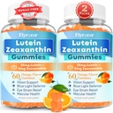 Sugar Free Lutein Gummies 25mg, Lutein y Zeaxanthin Suplementos para la salud ocular, 13-en-1 Eye Care Fórmula con Omega-3 Bilberry Saffron-Vision Health, Eye Strain, Dry Eyes,Vegan Orange Flavor 120 Cts