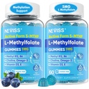 L Methylfolate Gummies &amp; Methyl B12, Active 5-Mthf Methylated Folate 5mg Suplemento para Mujeres Hombres w / Metil B Complex,Choline,Magesium,Omega-3,Metil Folate for Methylation,Focus,Mood,Sugar Free,2Pack