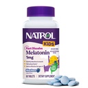 Natrol Kids Fast Dissolve Melatonin 1 mg, Suplemento dietético para el descanso, tabletas de sueño para niños, 60 tabletas de melatonina sin azúcar, 60 días