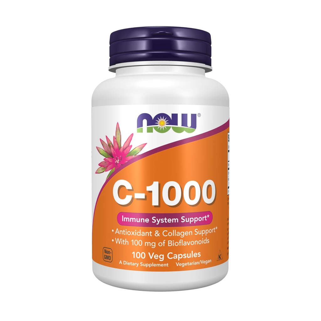 AHORA Suplementos de alimentos, vitamina C-1,000 con 100 mg de bioflavonoides, protección antioxidante*, 100 cápsulas de verduras