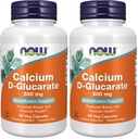 AHORA Suplementos de alimentos, Calcio D-Glucarate 500 mg, Apoyo de desintoxicación*, 90 cápsulas de veg, (Pack of 2)