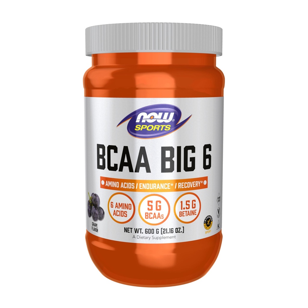 AHORA Foods Sports Nutrition, BCAA (Branched Chain Amino Acids) Big 6, Grape Flavor, 600 gramos