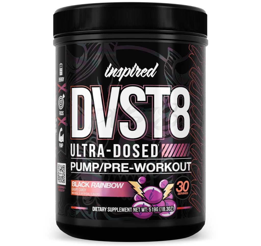 Inspirado DVST8 25 Preworkout Powder - Black Rainbow