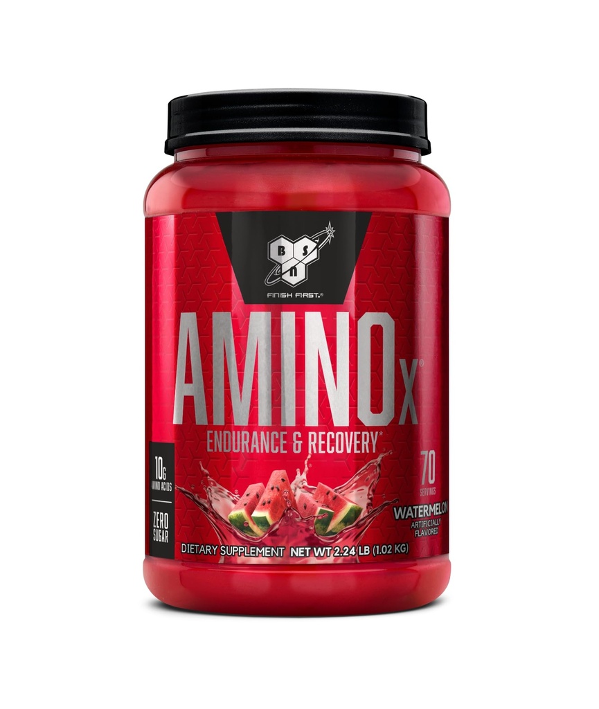 BSN Amino X Muscle Recovery ' Endurance Powder, BCAAs, 10 Grams of Amino Acids, Keto Friendly, Caffeine-Free, Support Endurance, Zero Sugar, Watermelon, 70 porciones, 35.84 Ounce (Packaging May Vary)