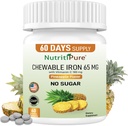 Carbonil Hierro Chewable 65 mg con vitamina C 180 mg (para Mujer/Men) - Tabla en sabor de piña 60 Conde (1)