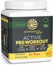 Pre Workout Powder Energy Drink Non-Stim & Caffeine Free TEN Vegan Plant-Based Supplement TEN Pump Hydrate Focus Endurance & Strength Builder ← Yuzu Mango Flavored 30 Sirving Active Preworkout