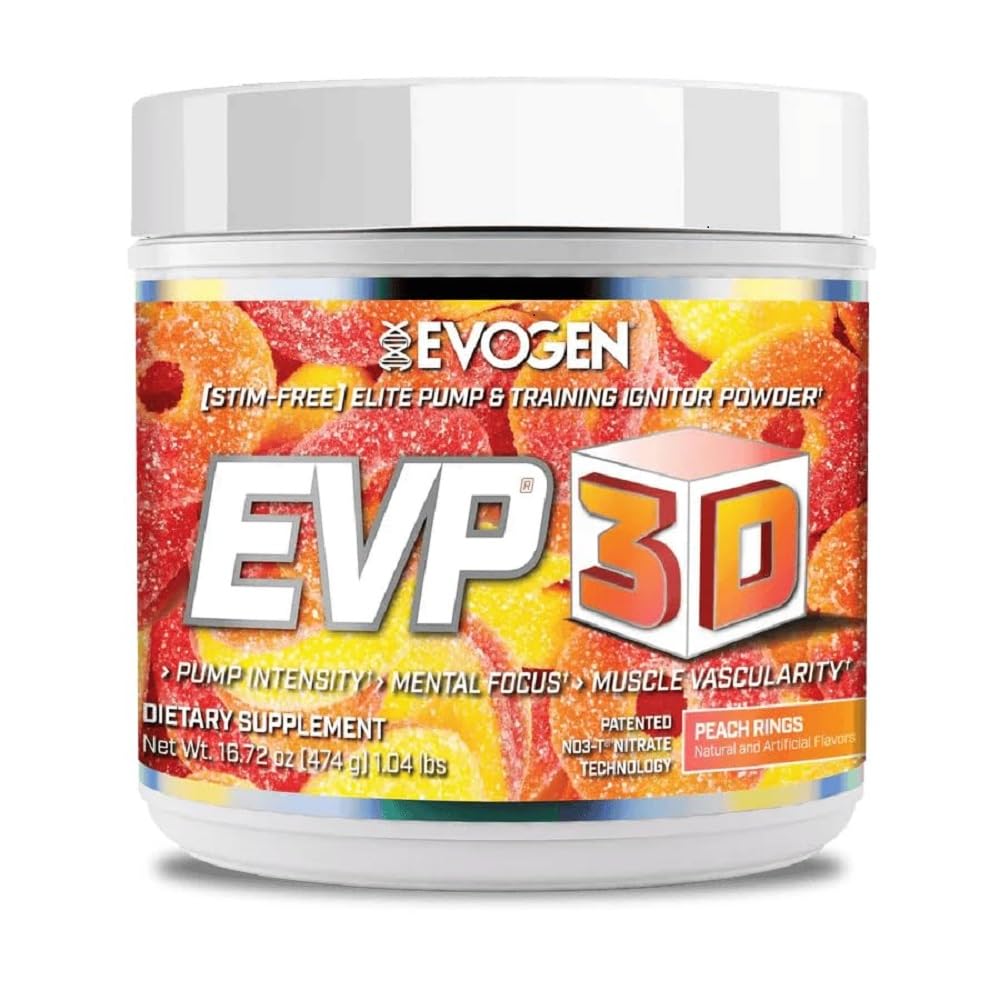 Evogen EVP-3D ← Extreme Pre-Workout Pump Ignitor, Arginine Nitrate, Citrulline, Beta-Alanine, Lions Mane peru Peach Rings