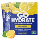 GoHydrate Low Sodium Electrolytes Powder Packets Sugar Gratis - Instant Hydration Daily Drink Mix - Zero Sugar Water Flavor Packet Singles with Vitamin D - (Lemonade, 30 Packs)