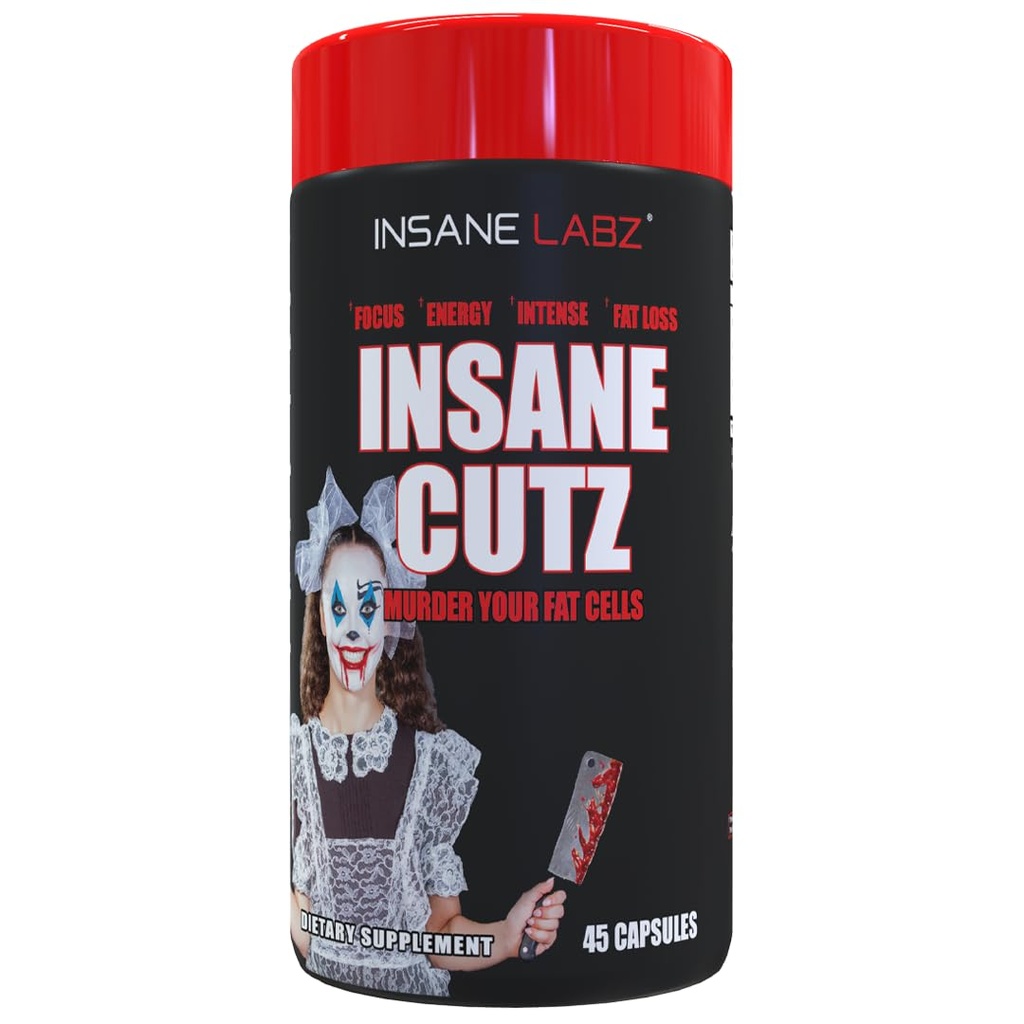 Insane Labz Insane Cutz Intenso Quemador de grasa para hombres y mujeres, suplemento termogénico de pérdida de peso con Dandelion Extracto de raíz Fueled por AMPiberry, Apetite Suppressant - 45 Daily Srvgs (45 cápsulas)