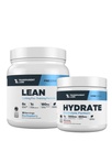 Laboratorios transparentes Lean Pre-Workout (30 Servings, Blue Raspberry) & Hydrate Electrolytes Powder (40 Servings, Tropical Punch)