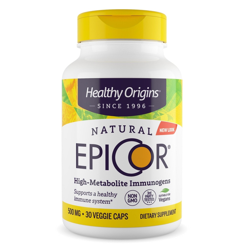 Orígenes saludables EpiCor 500 mg (Apoyo inmunológico, no GMO, Gluten Free), 30 cápsulas vegetarianas