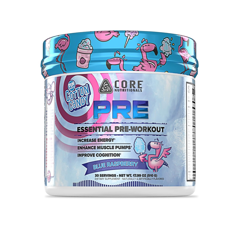 Nutrición esencial Pre Workout esencial para energía y bombas musculares TEN L-Citrulline &amp; Beta Alanine TEN 200mg Caffeine TEN 30 Servings (Fun Sweets Blue Raspberry)