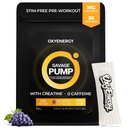 OxyEnergy Nitric Oxide Booster, Max Pump Non Stim Pre Workout Powder para Hombres, con Beta Alanine, L Citrulline, Creatine for Circulation, Muscle Pumps, Endurance, Grape, On-The-Go Packet- 30 Servings