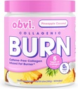 Obvi Collagenic Burn Powder ¦ Multi-Collagen Peptide Blend with GBB, Ashwagandha & Green Coffee ¦ Pineapple Coconut, 25 Servings