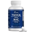 VivoNu TUDCA 2000mg + NAC 1200mg Suplemento Complejo Cápsulas, Potente TUDCA Bile Salt + N Acetyl Cysteine, Suplementos Antioxidantes para Hígado &amp; Lung plagado de limpieza, Digestión - 180 Cápsulas