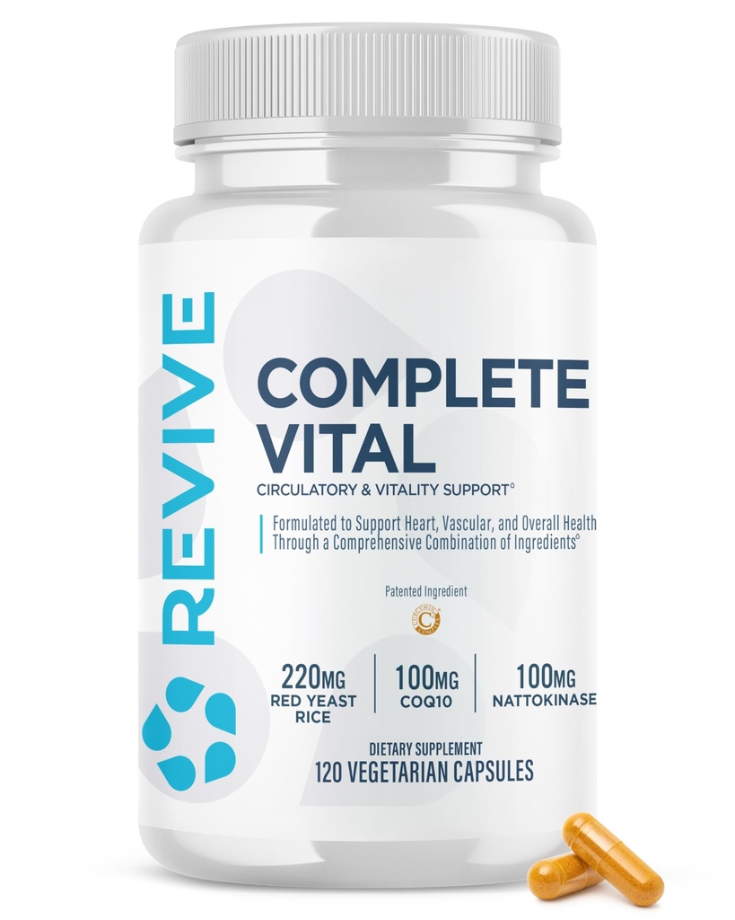 Revive MD Supplements ' Support, Complete Vital (120 Vegetarian Capsules) - NAC & CoQ10 Supplement Supports Health, & Antioxidant Activity (30 Servings)