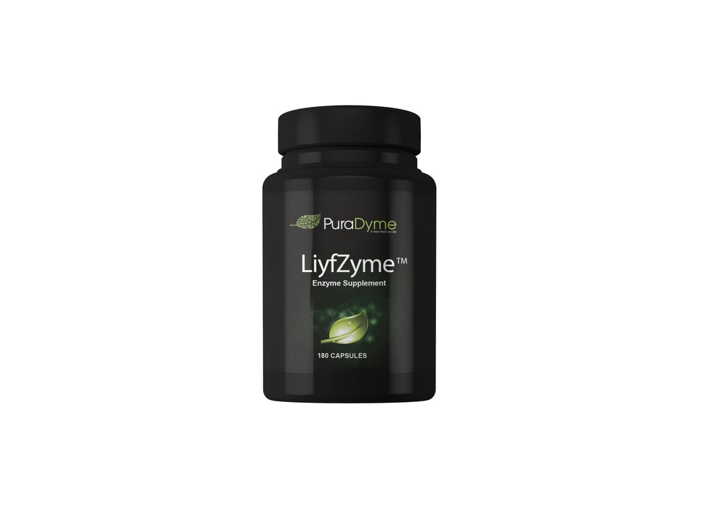 LiyfZyme Plant Based Digestive Enzyme Suplemento - 180 Veggie Caps. PuraDyme By Lou Cornoa.