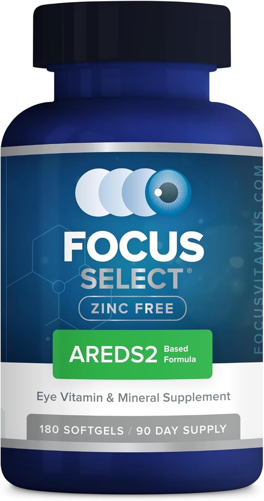 Focus Vitaminas ← Focus Select Zinc Free Formula ← 180 Softgel Capsules ← AREDS2 Based Fórmula tóxica Ojo Vitamina & Complemento para la Generación Macular