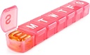 XL Organizador semanal de píldoras 7 días, MOLN HYMY Extra Large 1 semana Pill Dispenser Case, Daily Medicine Organizer to Hold Medication, Vitamins, Fish Oils and Supplement (Pink