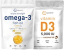 Micro Ingredientes Omega-3 Fish Oil 4,200mg & Bundle Pack & Vitamina D3 5,000 IU Bundle Pack ← Wild-Caught Fish, Lemon Flavored, Burpless ◾ Vitamina D como Cholecalciferol
