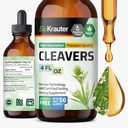 BIO KRAUTER Cleavers Tincture - Cleavers Herb Liquid Extract - Natural Detox - Alcohol y azúcar gratis - Vegan Extract 4 Fl.Oz.