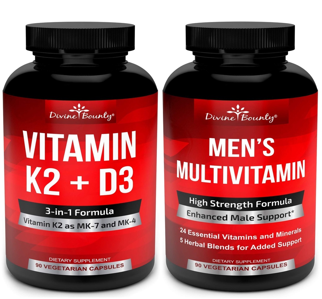 Divina recompensa Vitamina K2 con el Bundle Multivitamina de los hombres