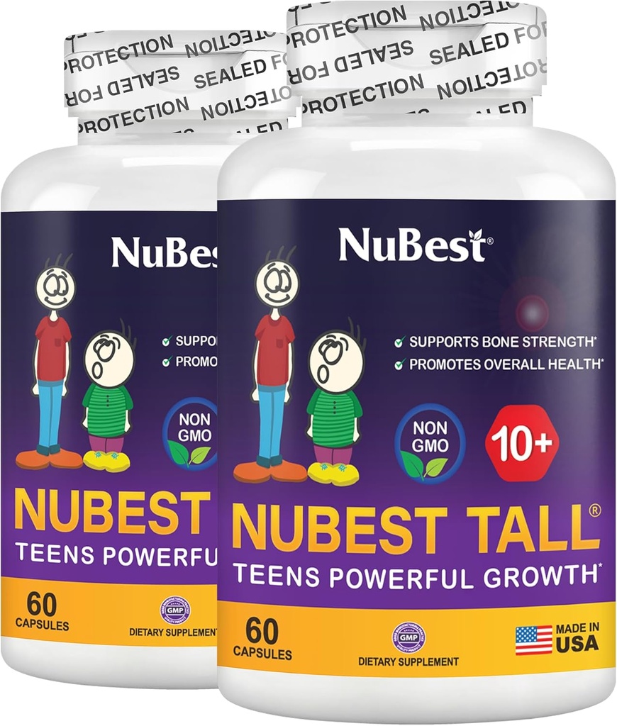 NuBest Tall 10+ - Advanced Bone Strength Formula - Apoya la inmunidad, el desarrollo saludable y el bienestar óptimo - para los niños (10+) " Adolescentes Quien bebe leche diaria - Pack 2 Silencioso 2 meses Suministro