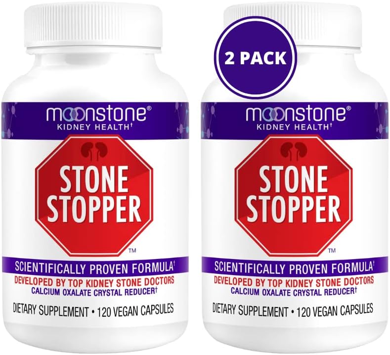 Parada de piedra capsules, Prevención de piedras de riñón, Protector de oxalato de calcio, Suplemento de apoyo al citrato de Alkali, Desarrollado por urólogos para apoyar la salud de los riñones, 60 días de suministro (240 conde)
