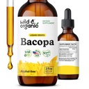 Tintura de Bacopa Orgánica - Soportes Calma, Focus, Clarity - Suplemento Bacopa Monnieri Líquido - Gotas libres de alcohol con Brahmi Extracto - Vegan, Libre de azúcar - 2 meses de suministro - 2 oz