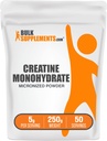 BulkSupplements.com Polvo de Monohidratos de Creatina - Polvo de Creatina Micronizada, Sin sabor - Puro y sin gluten, 5g (5000mg) por Servings, 250g (8.8 oz) (Pack of 1)