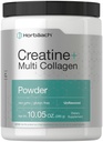 Horbäach Creatine Monohydrate Powder Silencio con Collagen y L-Taurine Silencio 10.05 oz Silencioso para Mujeres y Hombres Silencio para No-GMO, Gluten Gratis