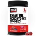 Factor de fuerza Creatine Monohydrate Gummies, NSF Certified, 5g Dose for Men &amp; Women to Support Muscle, Strength, Recovery, Cognitive Health & Memory, Mixed Berry, 150 Gummies