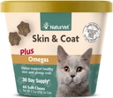 NaturVet – Skin & Coat Plus Omegas for Cats – 60 Soft Chews tención Asistencias Saludable Skin > Glossy Coat Silencio Reforzada con Omega-3, Omega-6 & Biotin 30 Day Supply